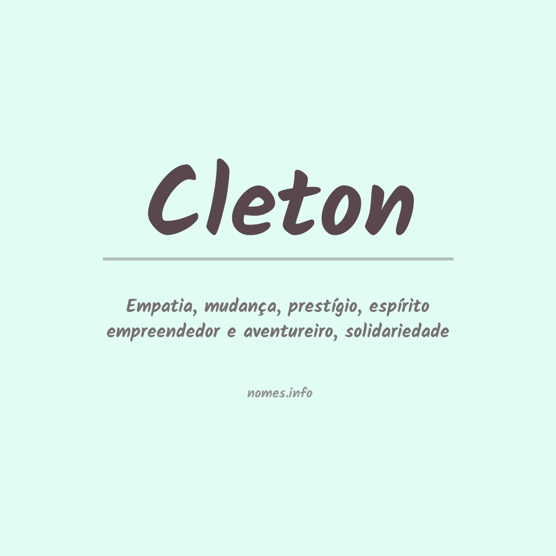 Significado do nome Cleton