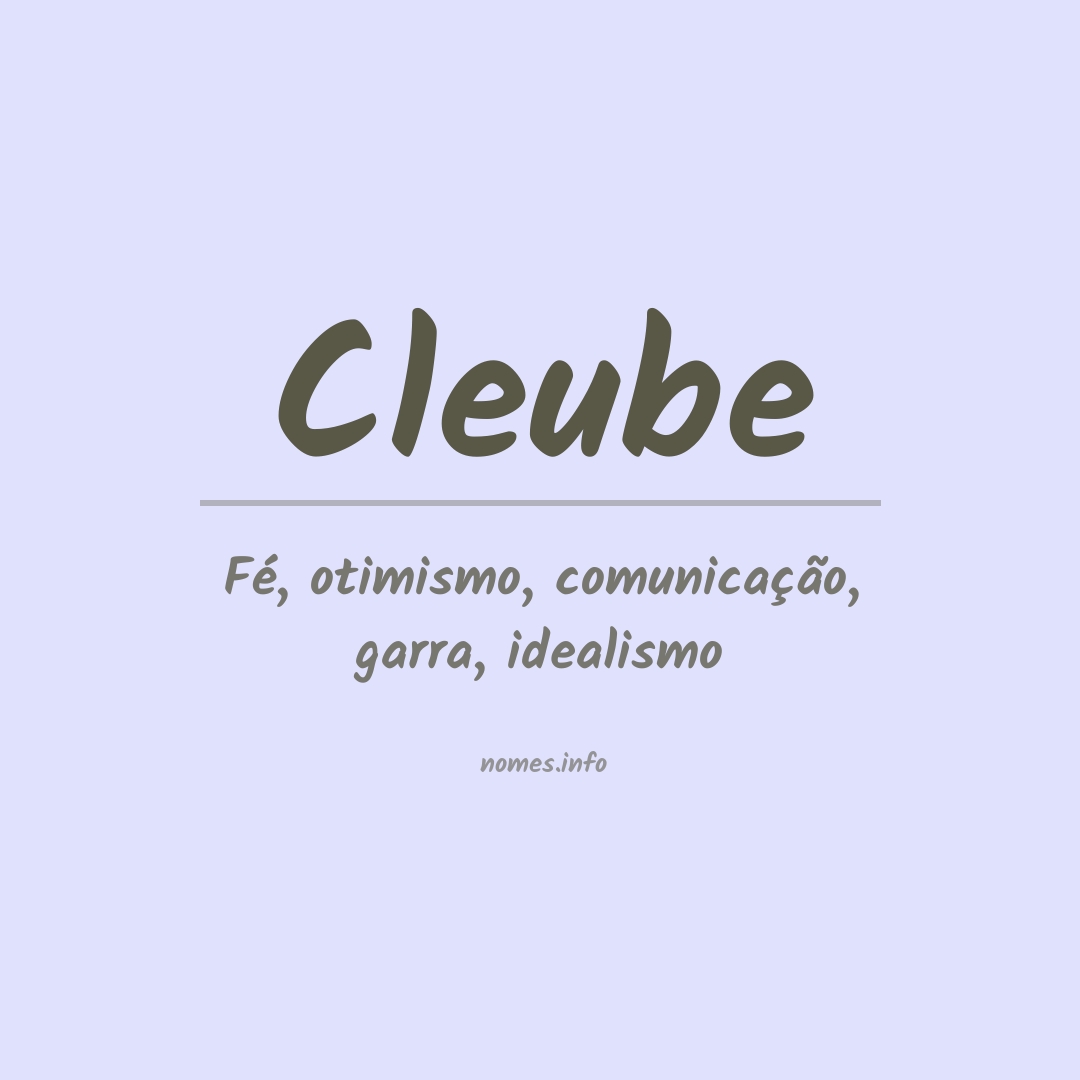 Significado do nome Cleube