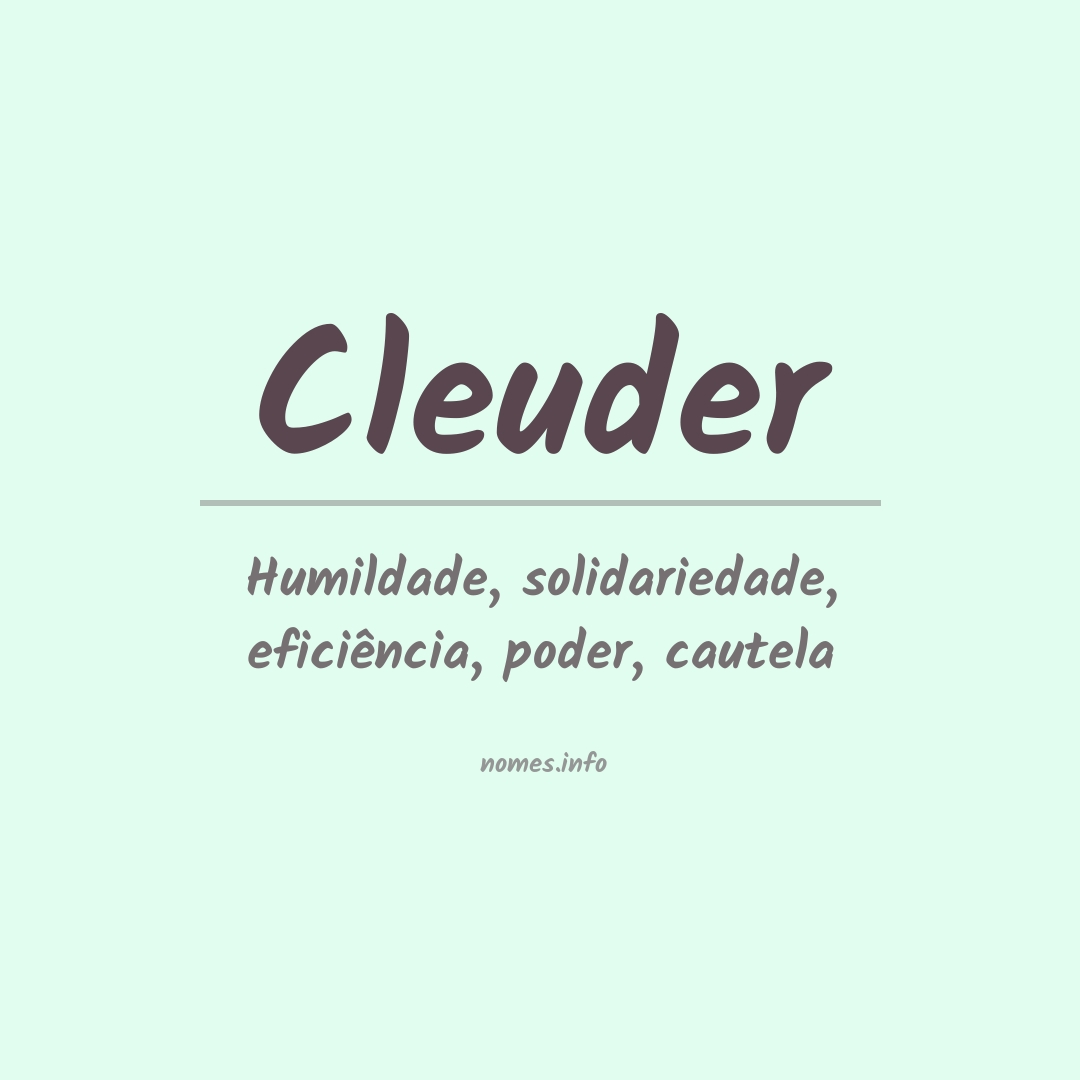 Significado do nome Cleuder