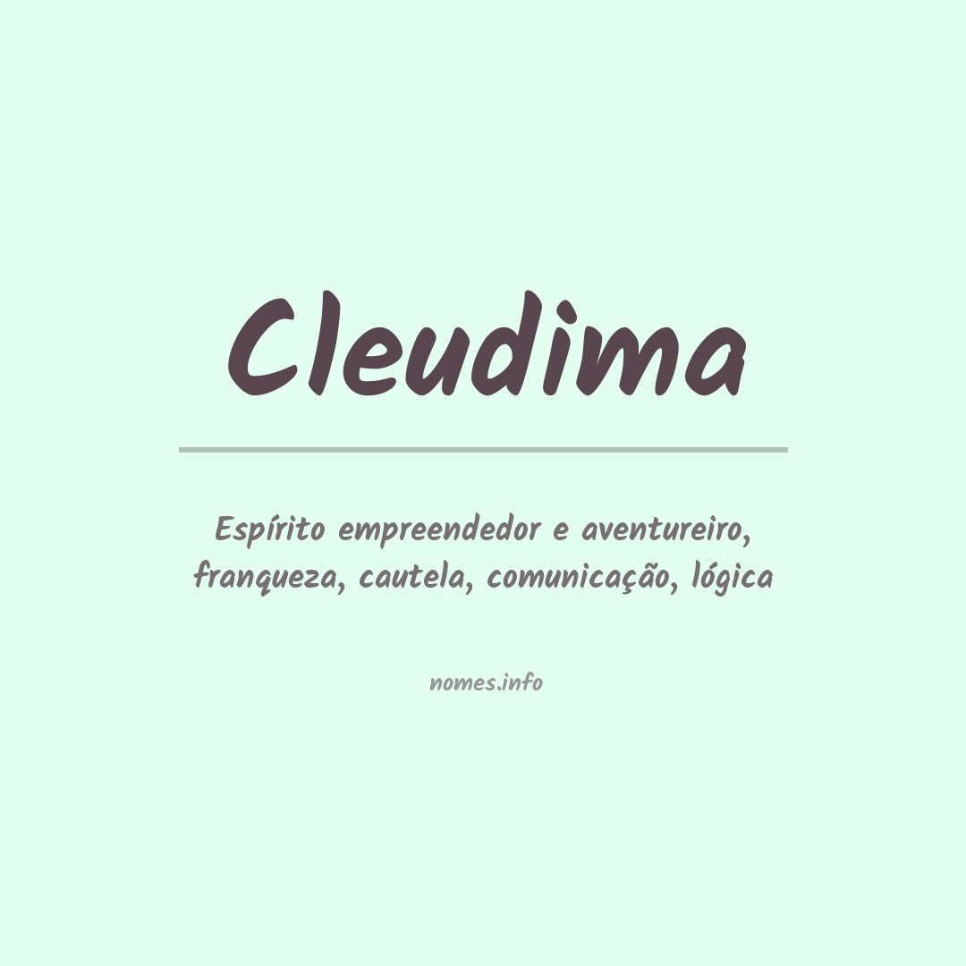 Significado do nome Cleudima