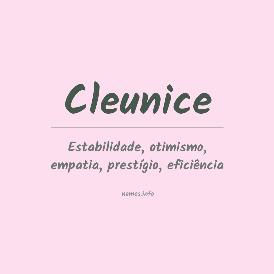 Significado do nome Cleunice