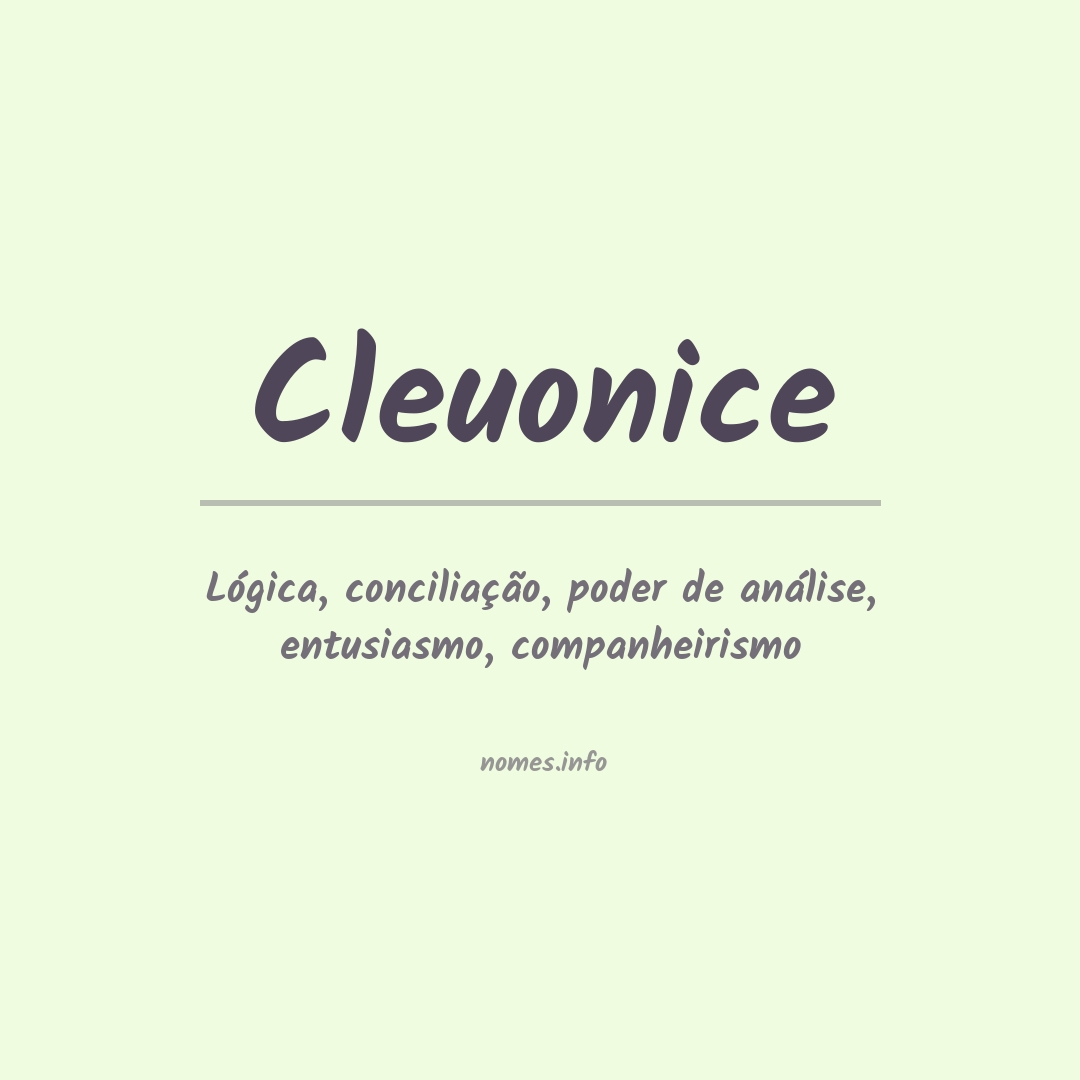 Significado do nome Cleuonice
