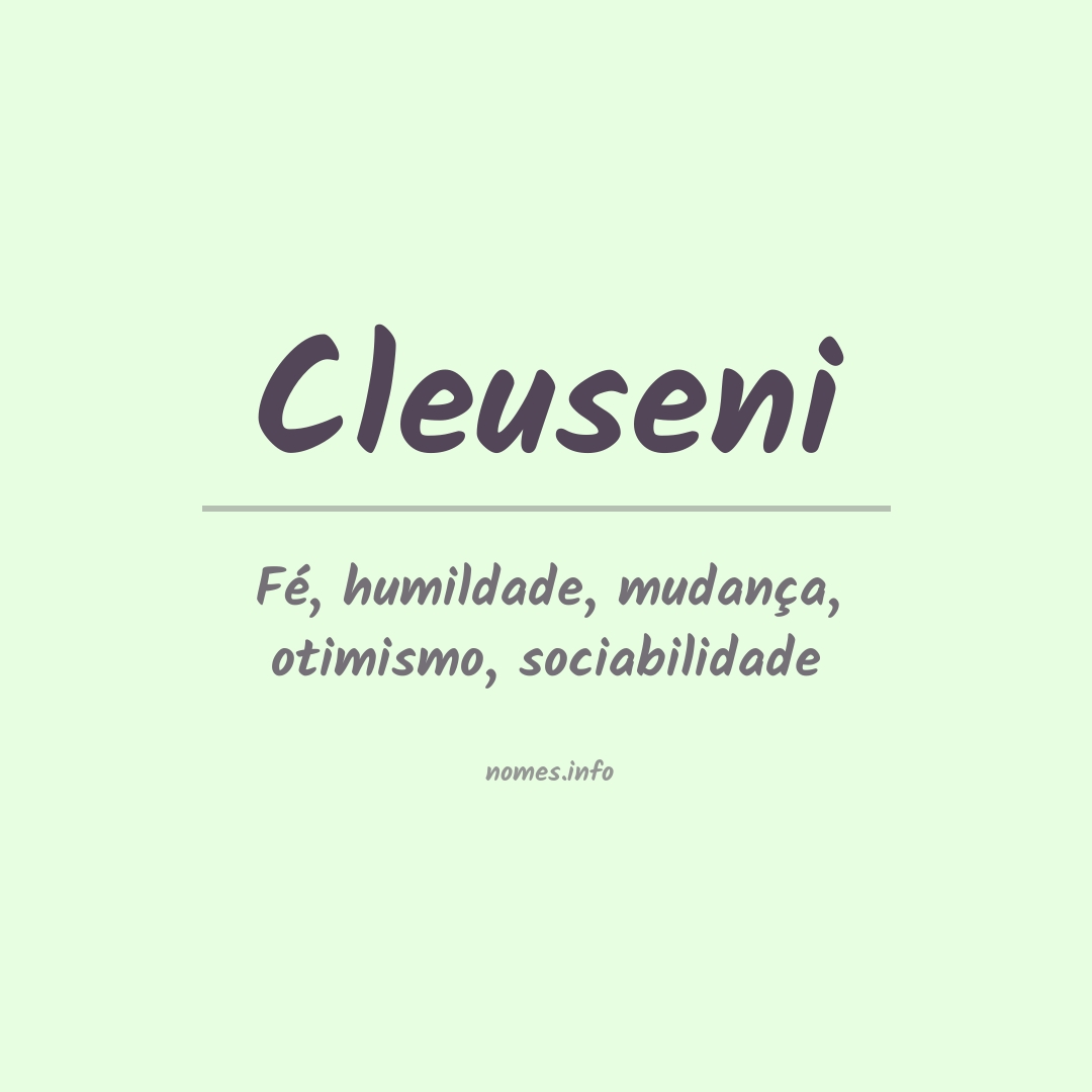 Significado do nome Cleuseni