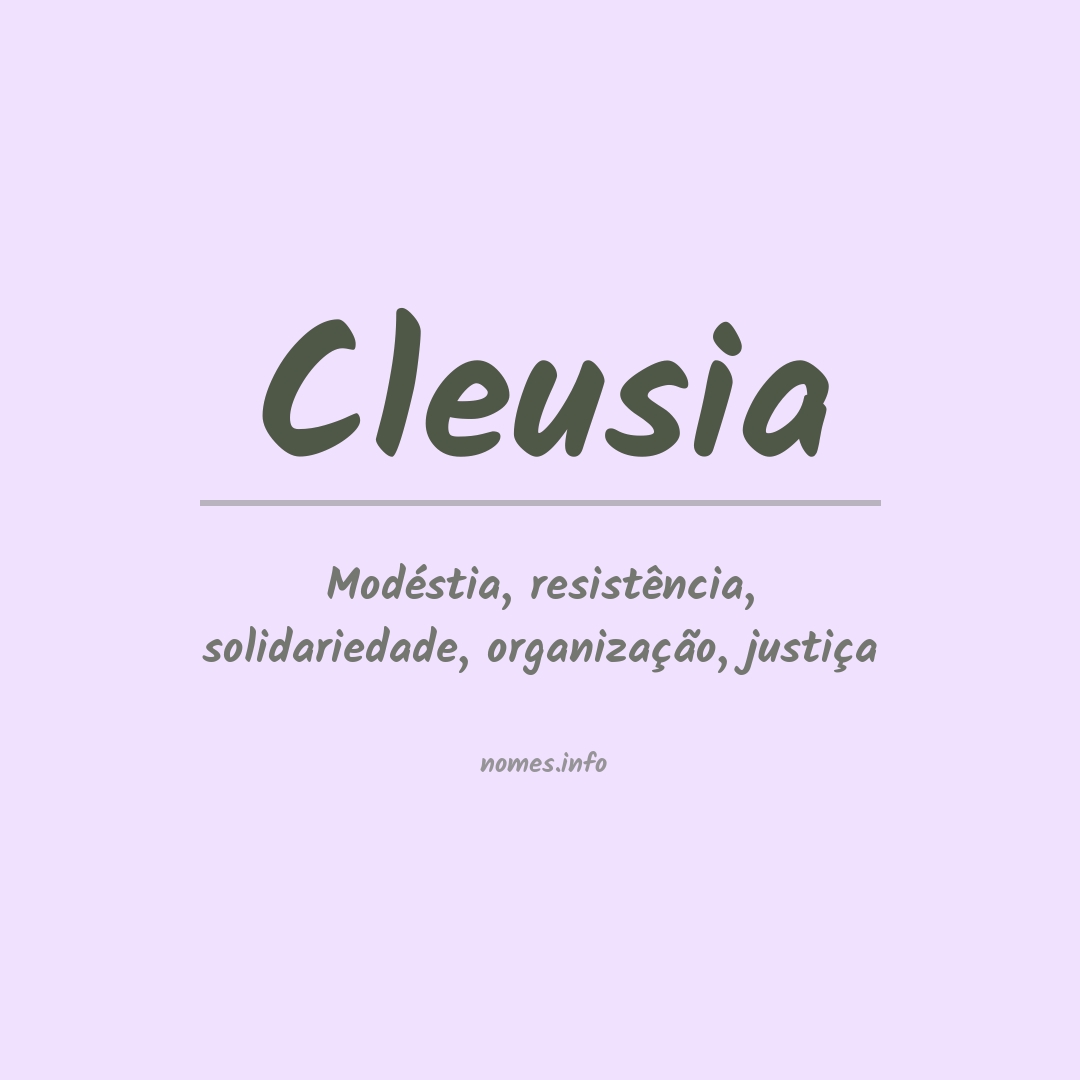 Significado do nome Cleusia