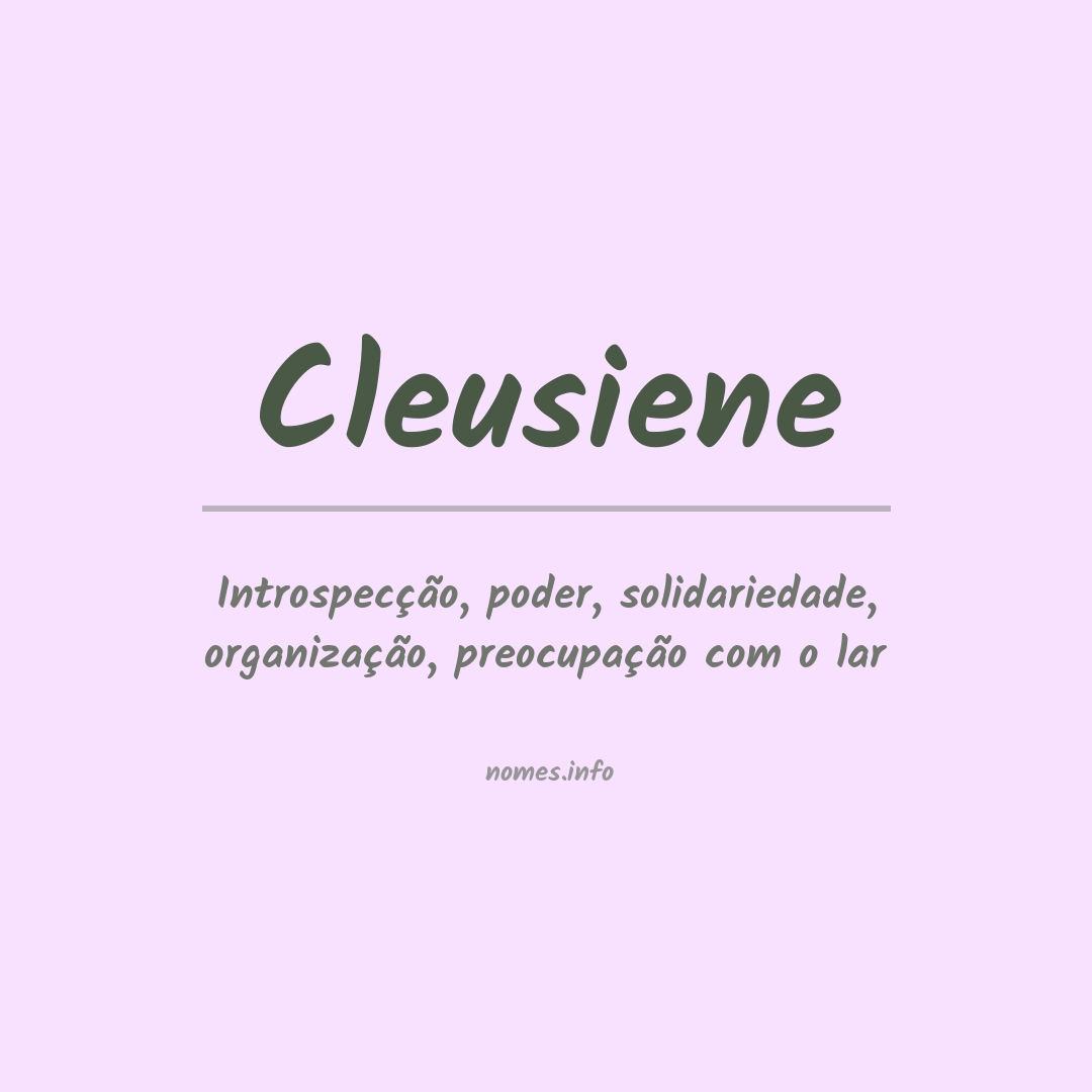 Significado do nome Cleusiene