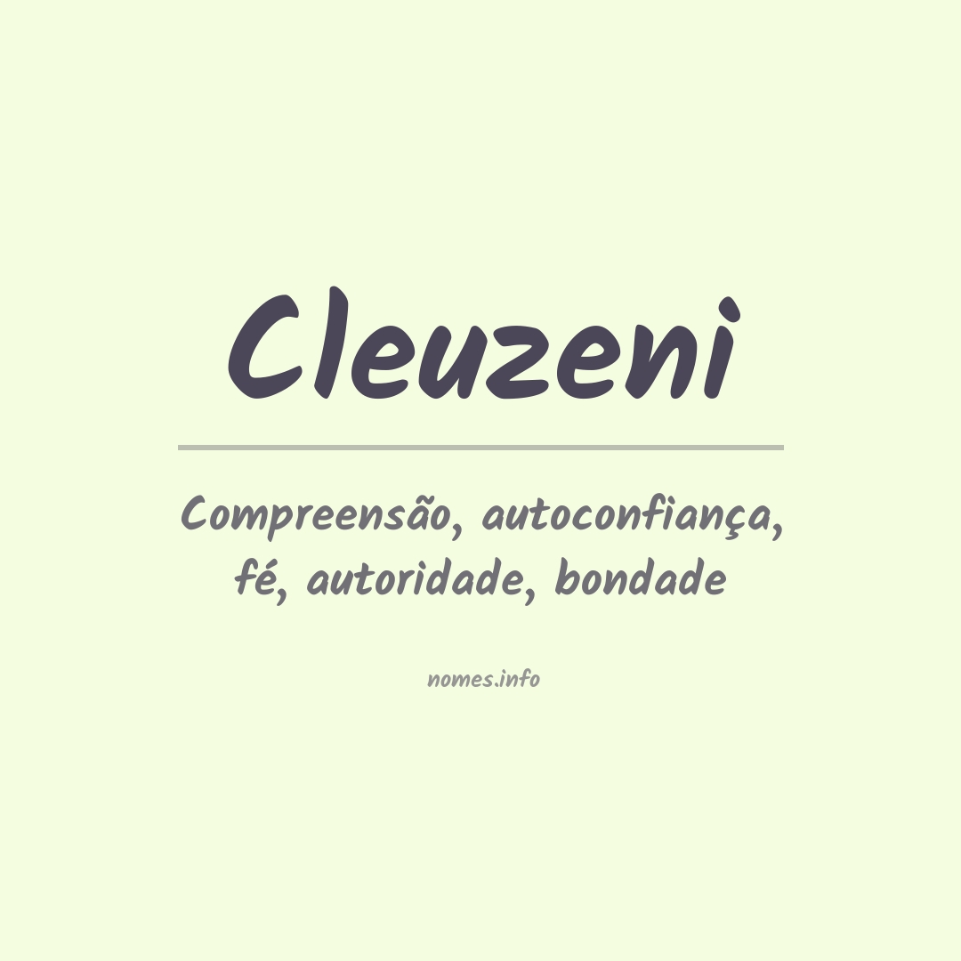 Significado do nome Cleuzeni
