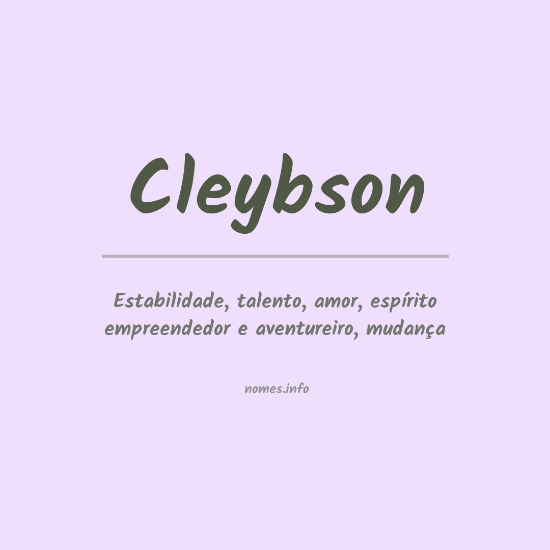 Significado do nome Cleybson