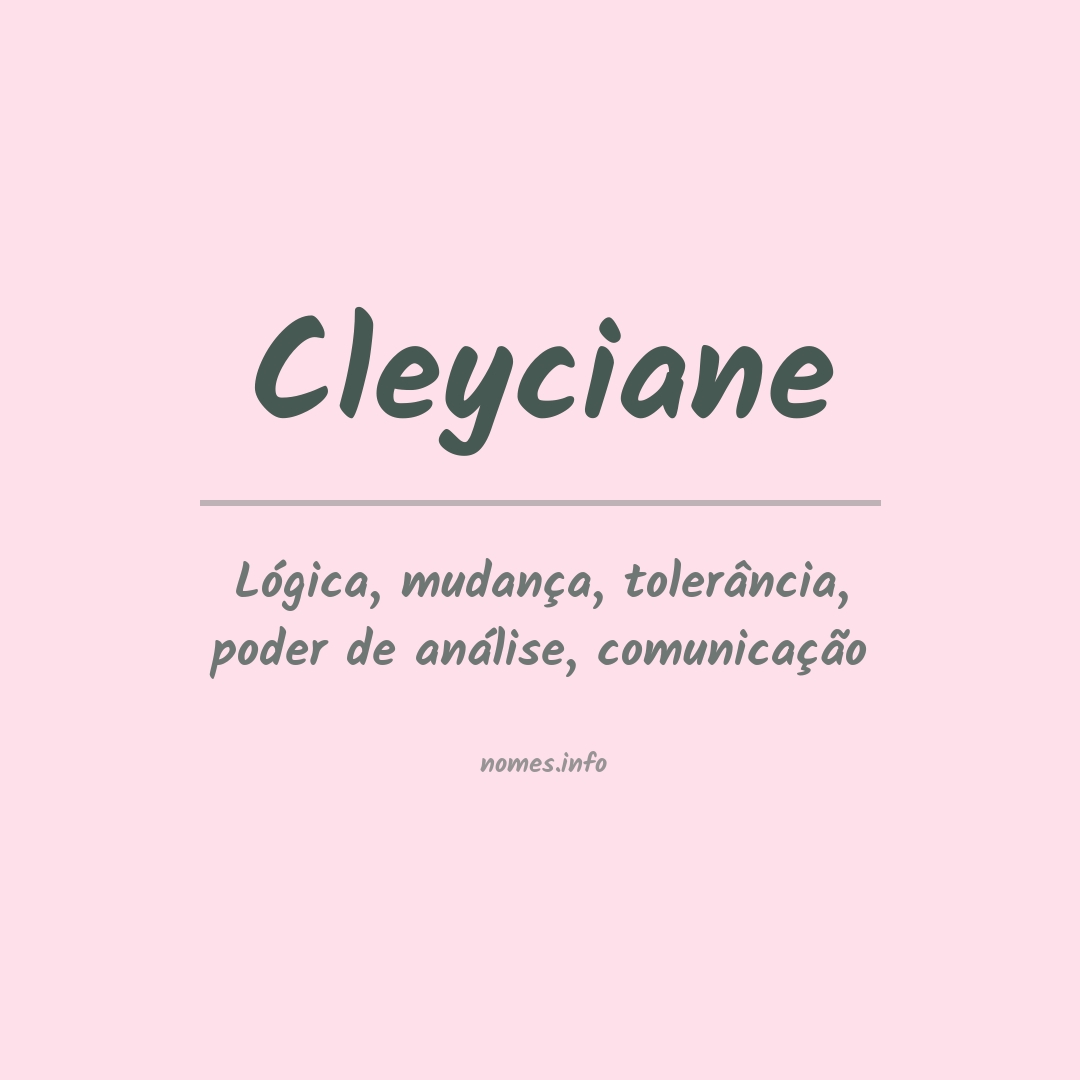 Significado do nome Cleyciane