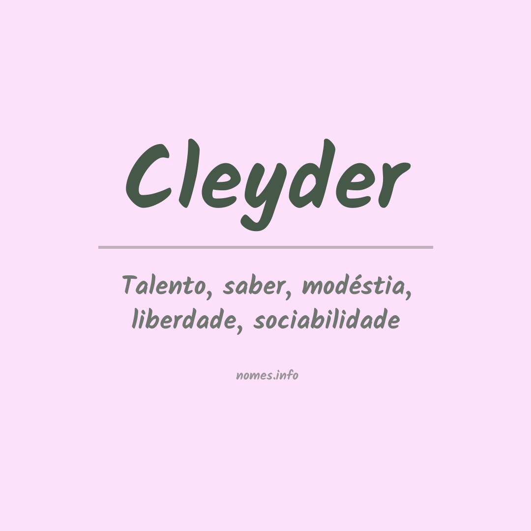 Significado do nome Cleyder