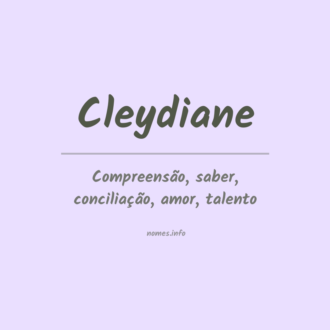 Significado do nome Cleydiane