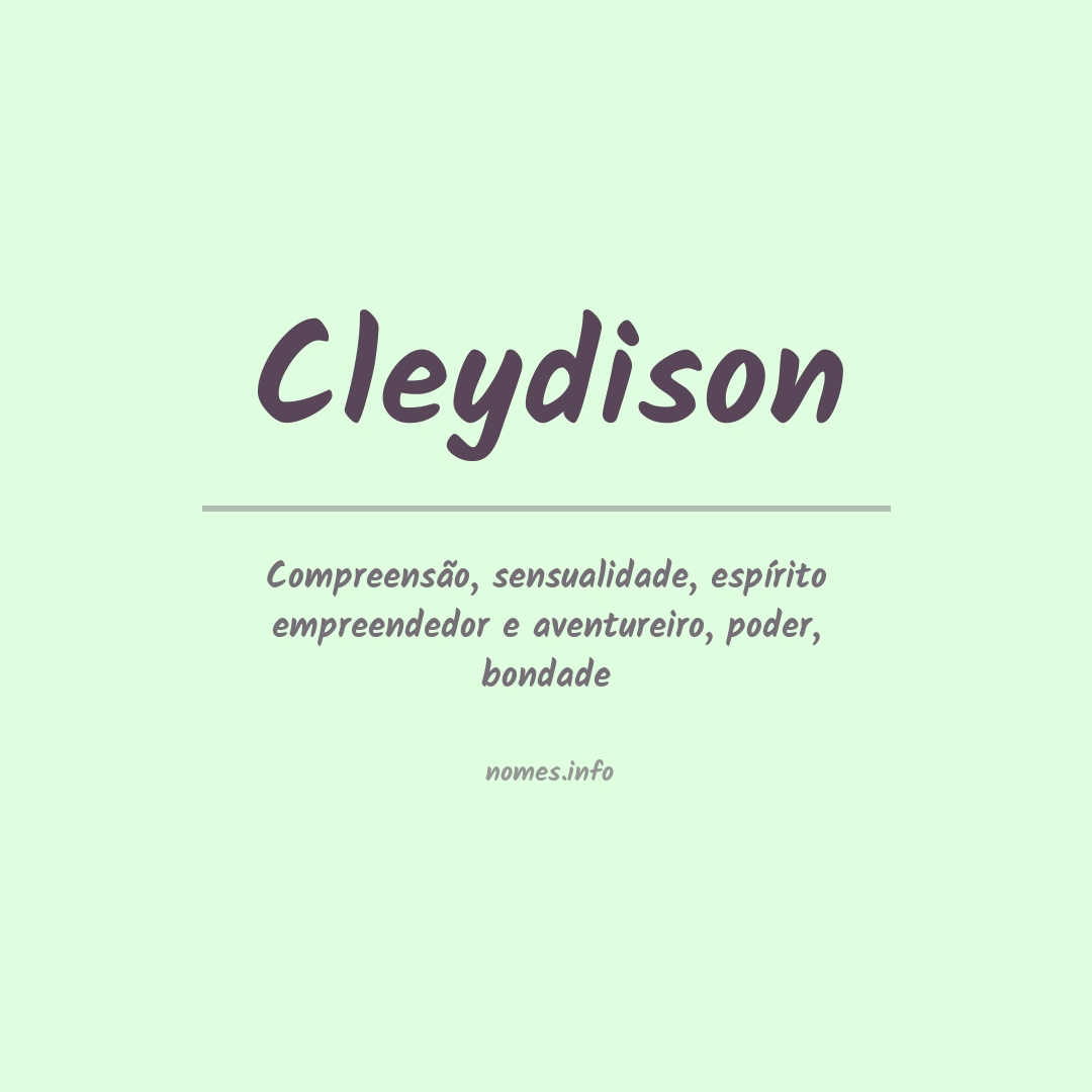 Significado do nome Cleydison