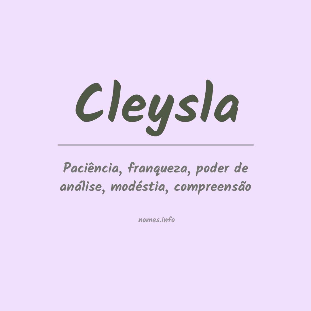 Significado do nome Cleysla