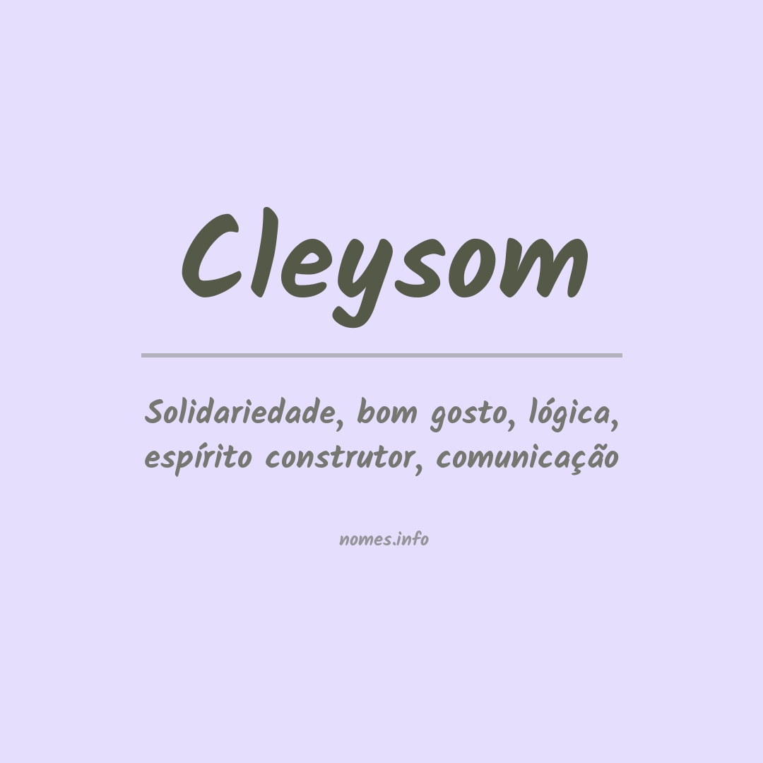 Significado do nome Cleysom