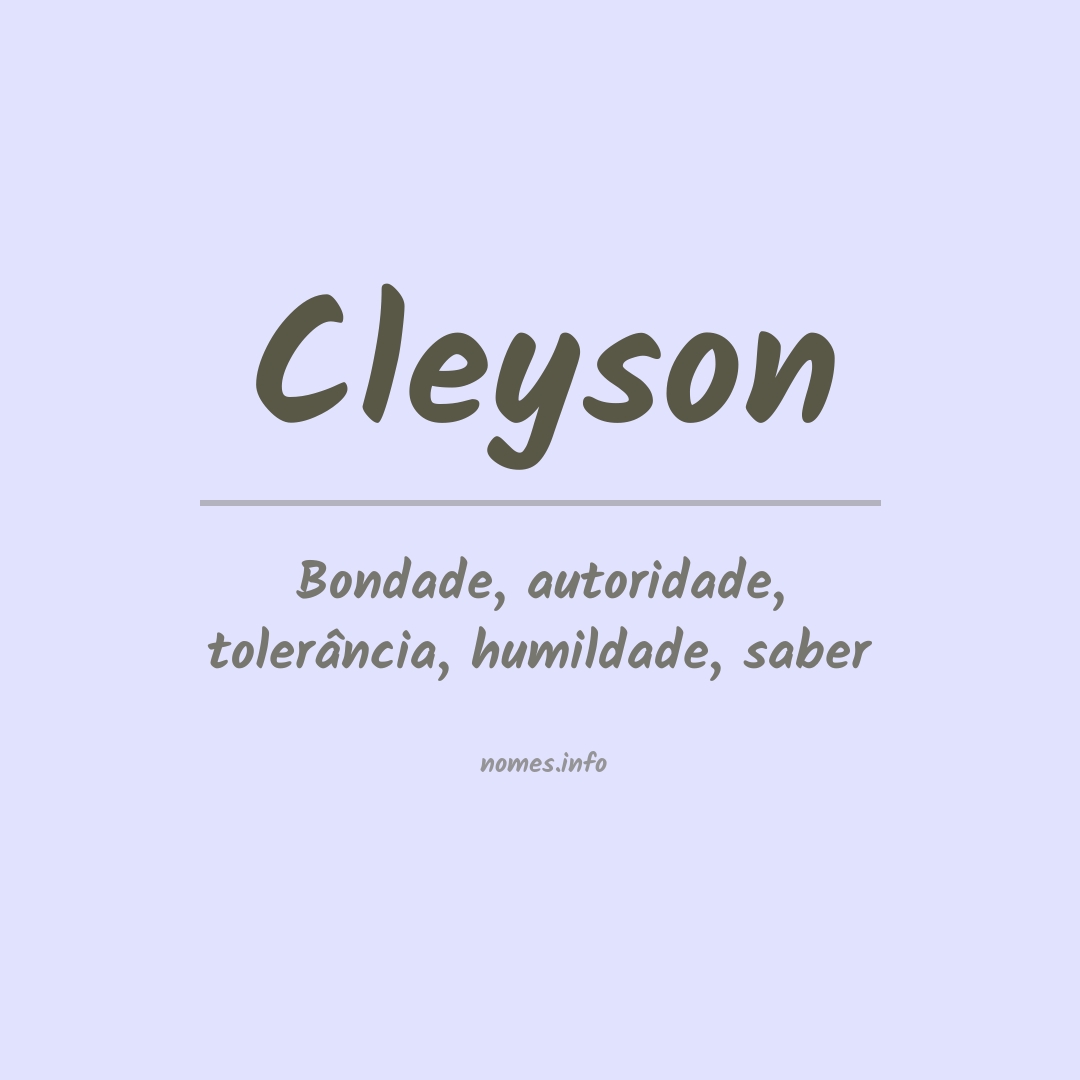 Significado do nome Cleyson