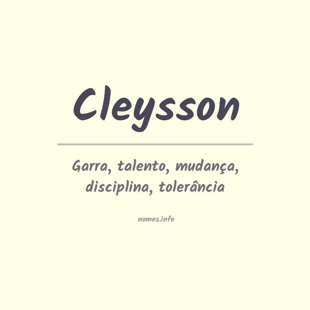 Significado do nome Cleysson