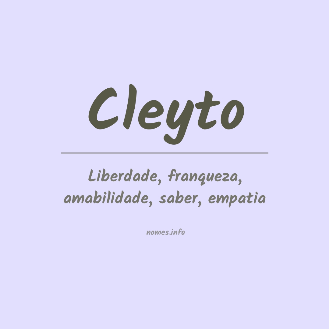 Significado do nome Cleyto