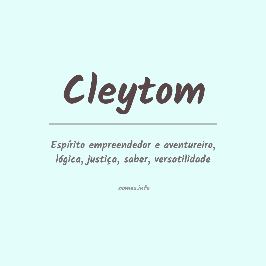 Significado do nome Cleytom