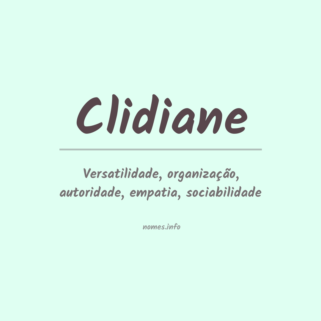 Significado do nome Clidiane