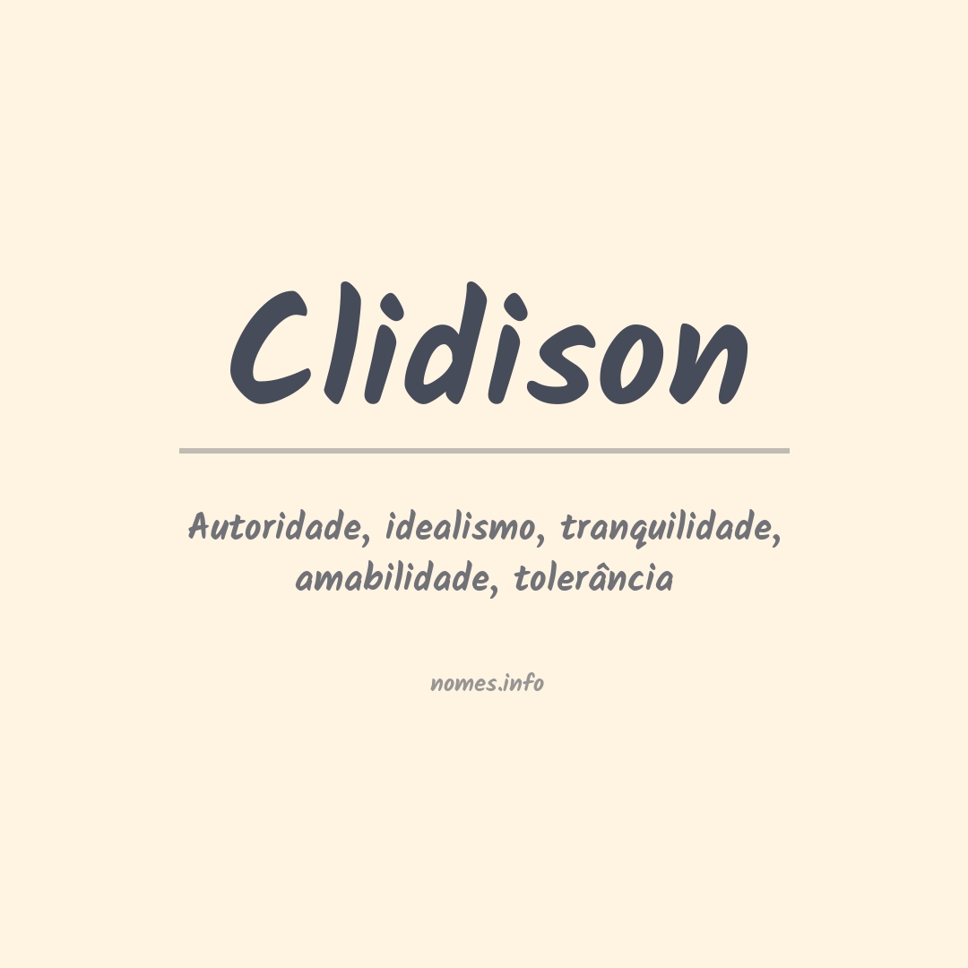 Significado do nome Clidison