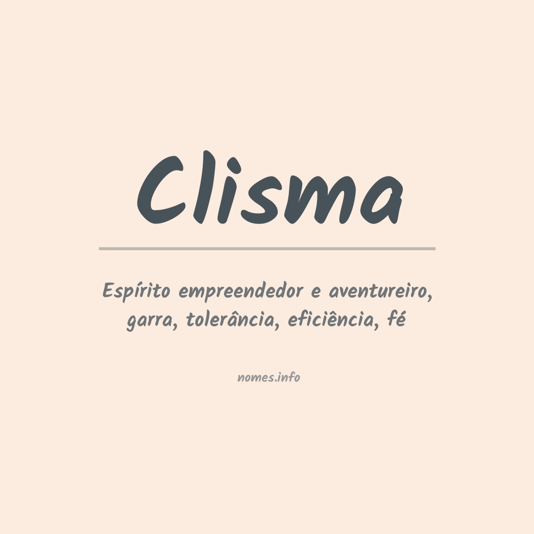 Significado do nome Clisma