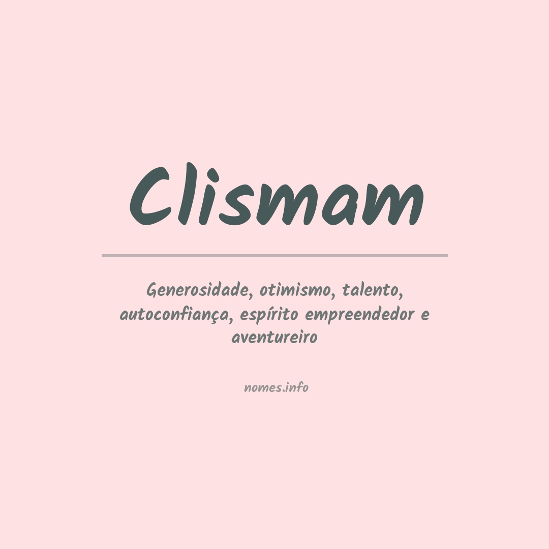 Significado do nome Clismam