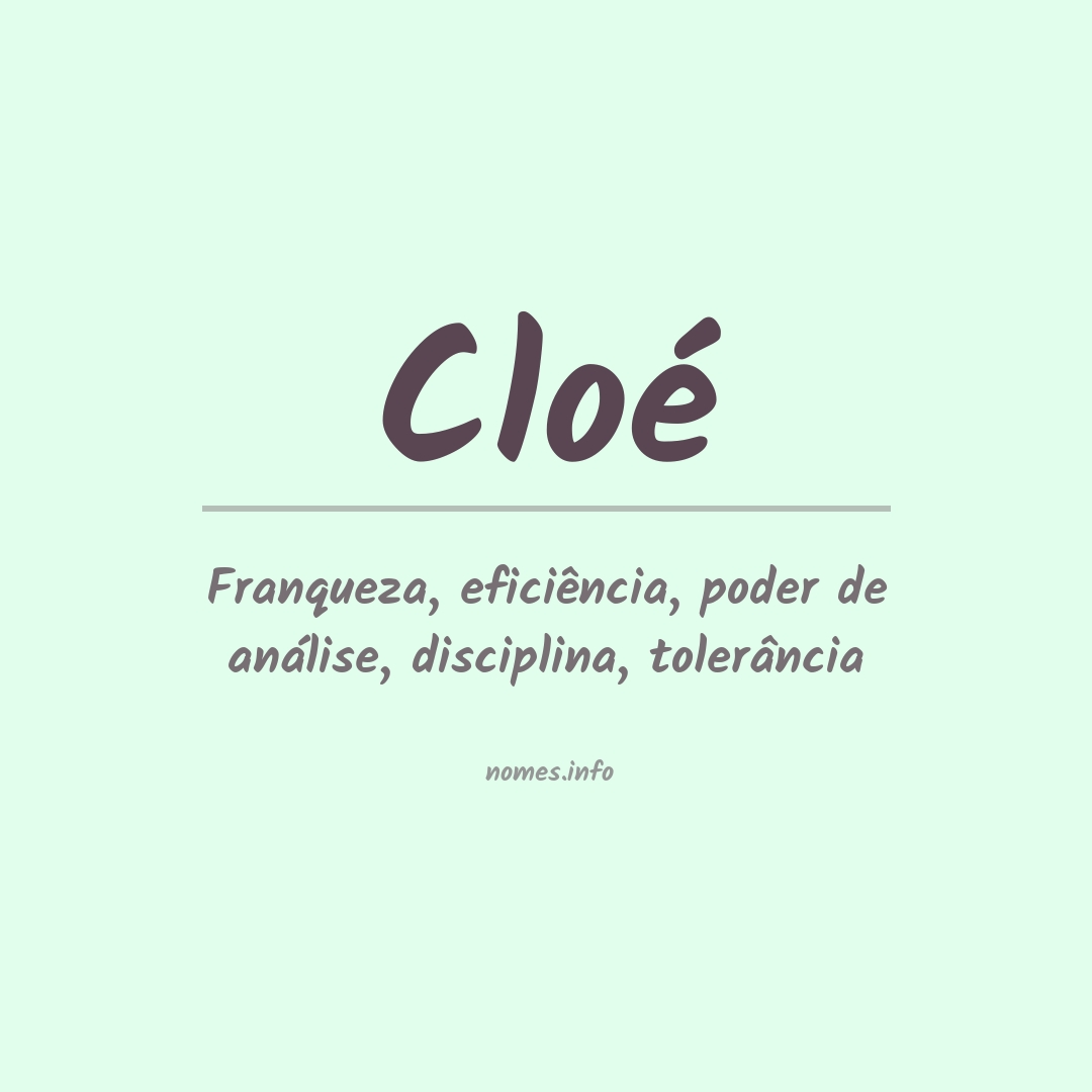 Significado do nome Cloé