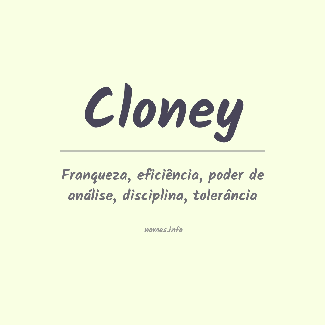 Significado do nome Cloney