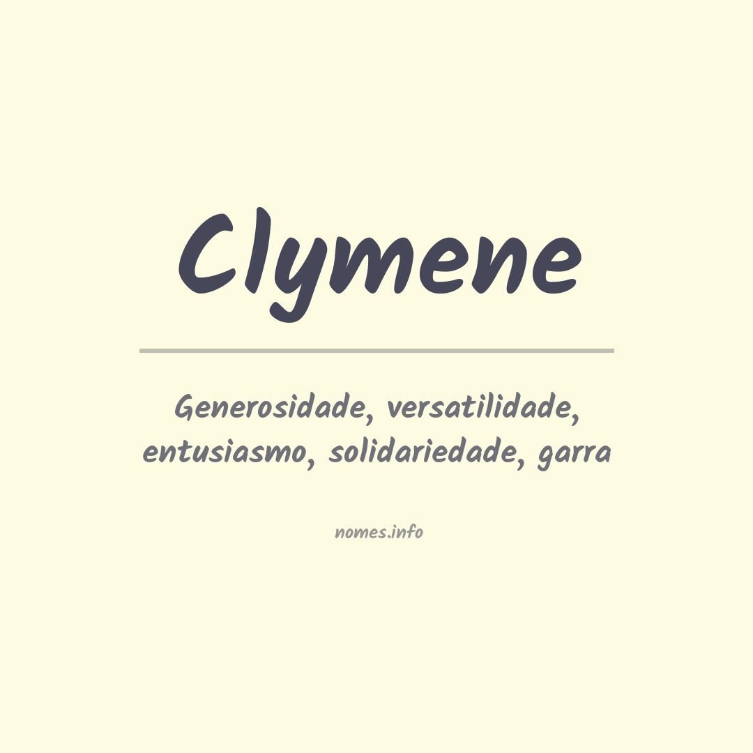 Significado do nome Clymene Significado do nome Clymene