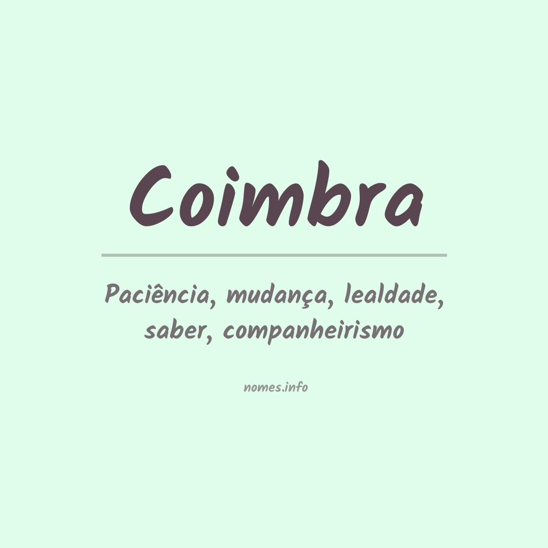 Significado do nome Coimbra