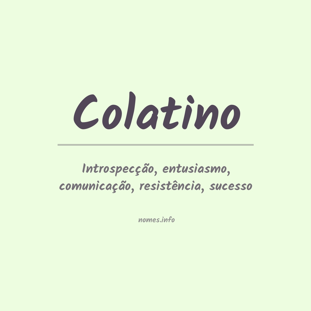 Significado do nome Colatino