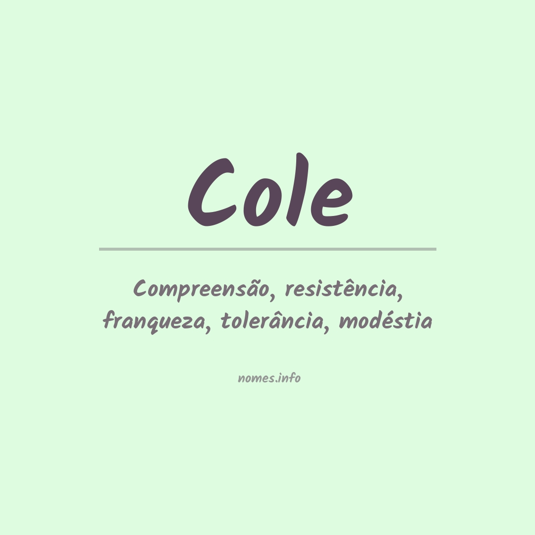 Significado do nome Cole