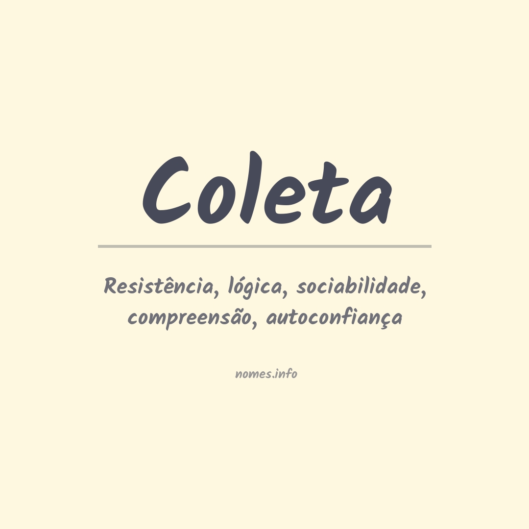 Significado do nome Coleta
