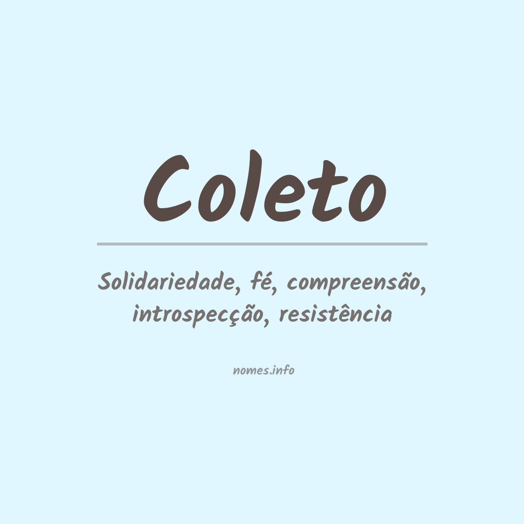 Significado do nome Coleto