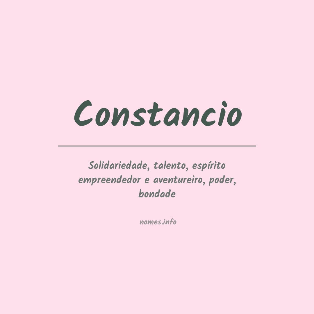 Significado do nome Constancio