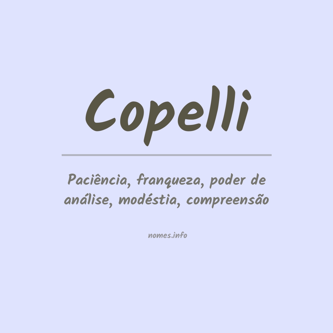 Significado do nome Copelli