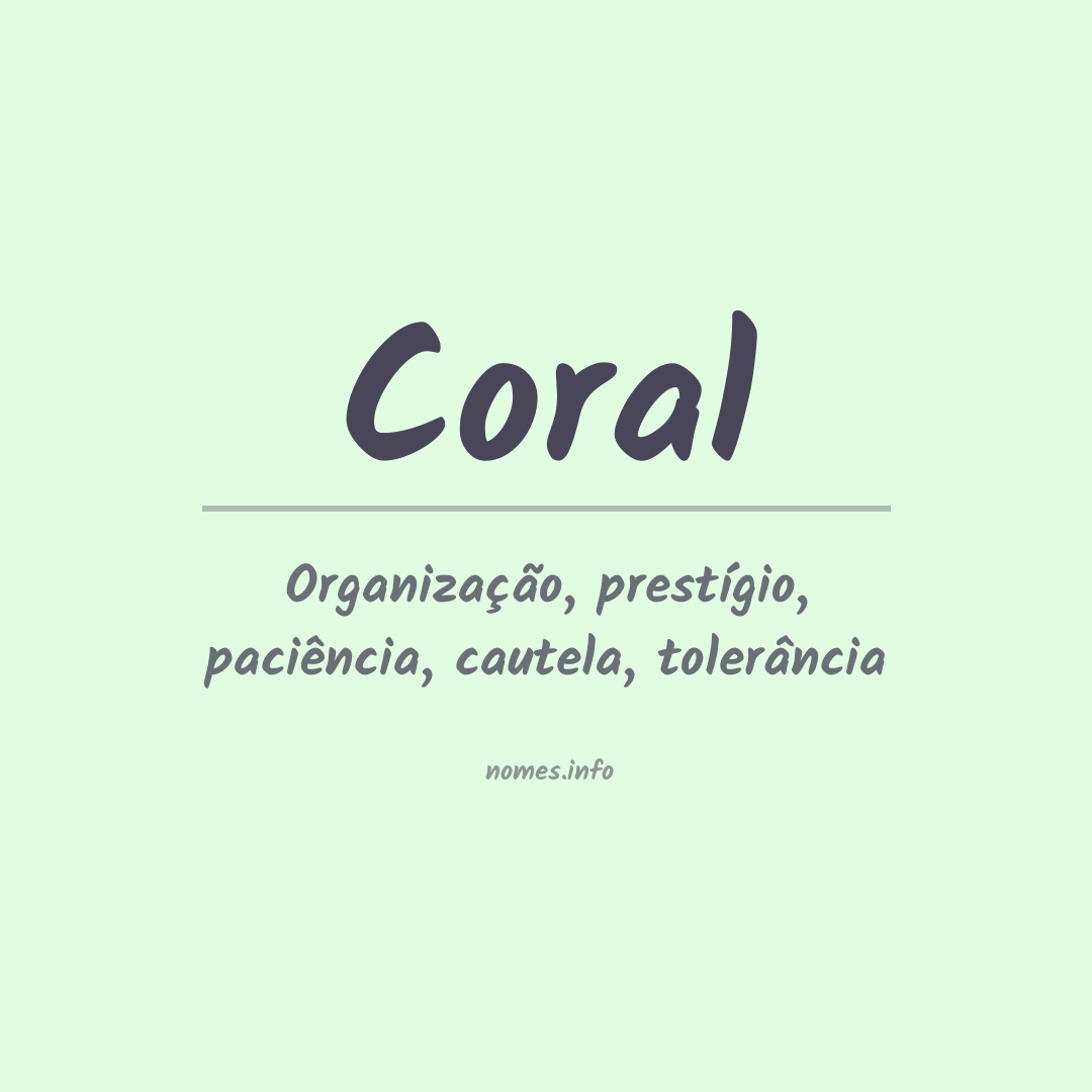 Significado do nome Coral