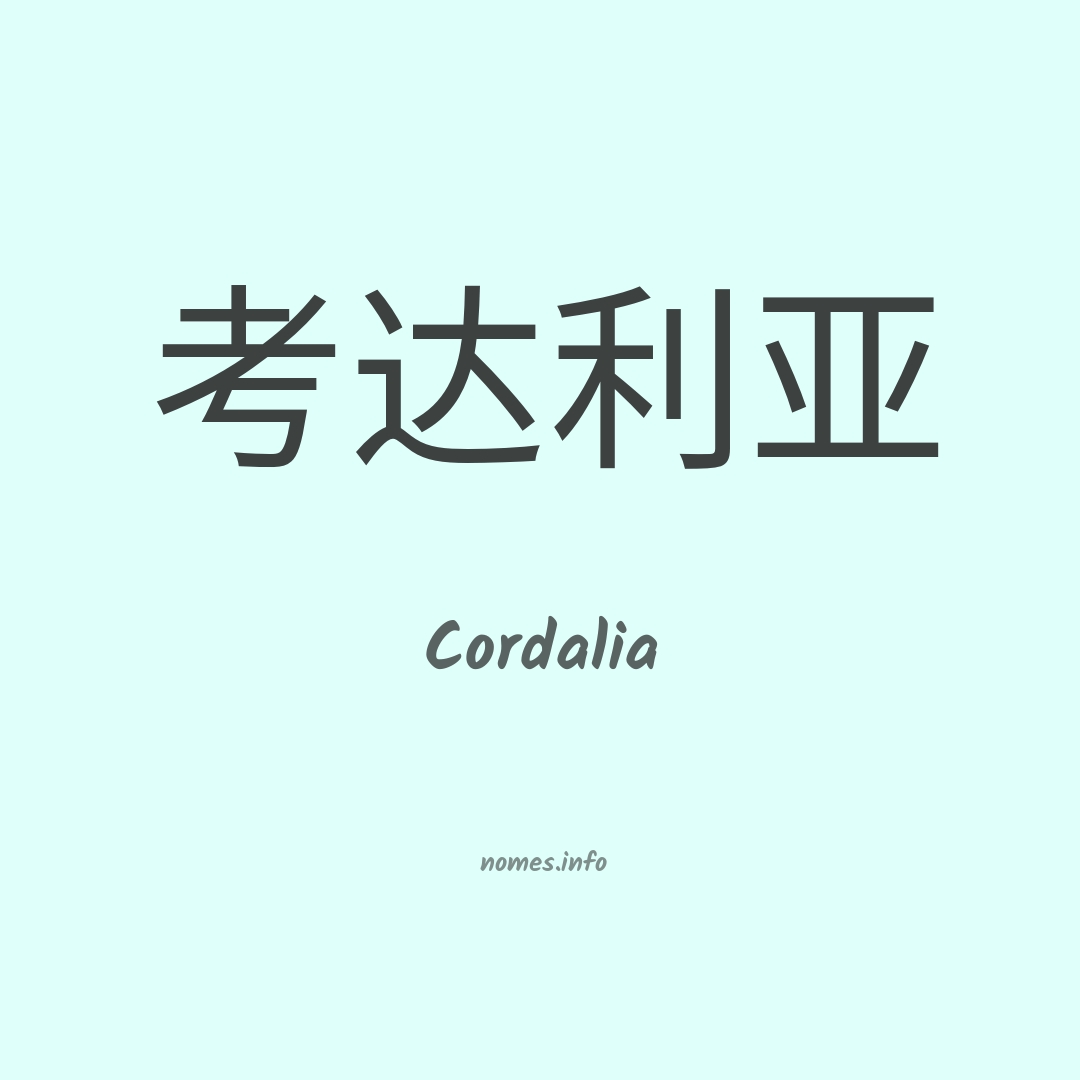 Cordalia em chinês