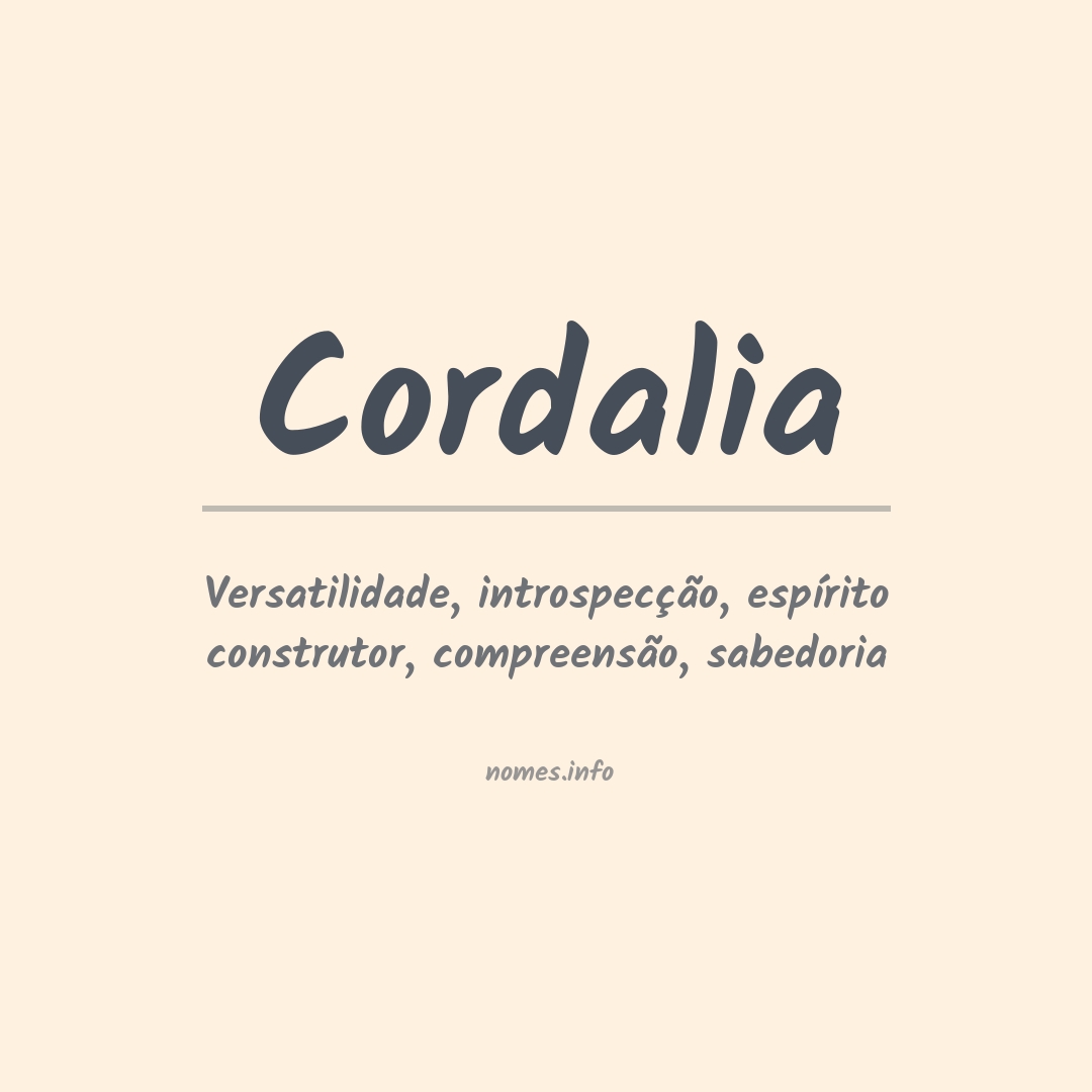 Significado do nome Cordalia