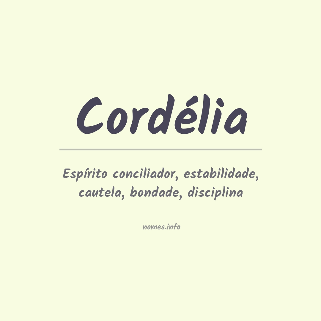 Significado do nome Cordélia