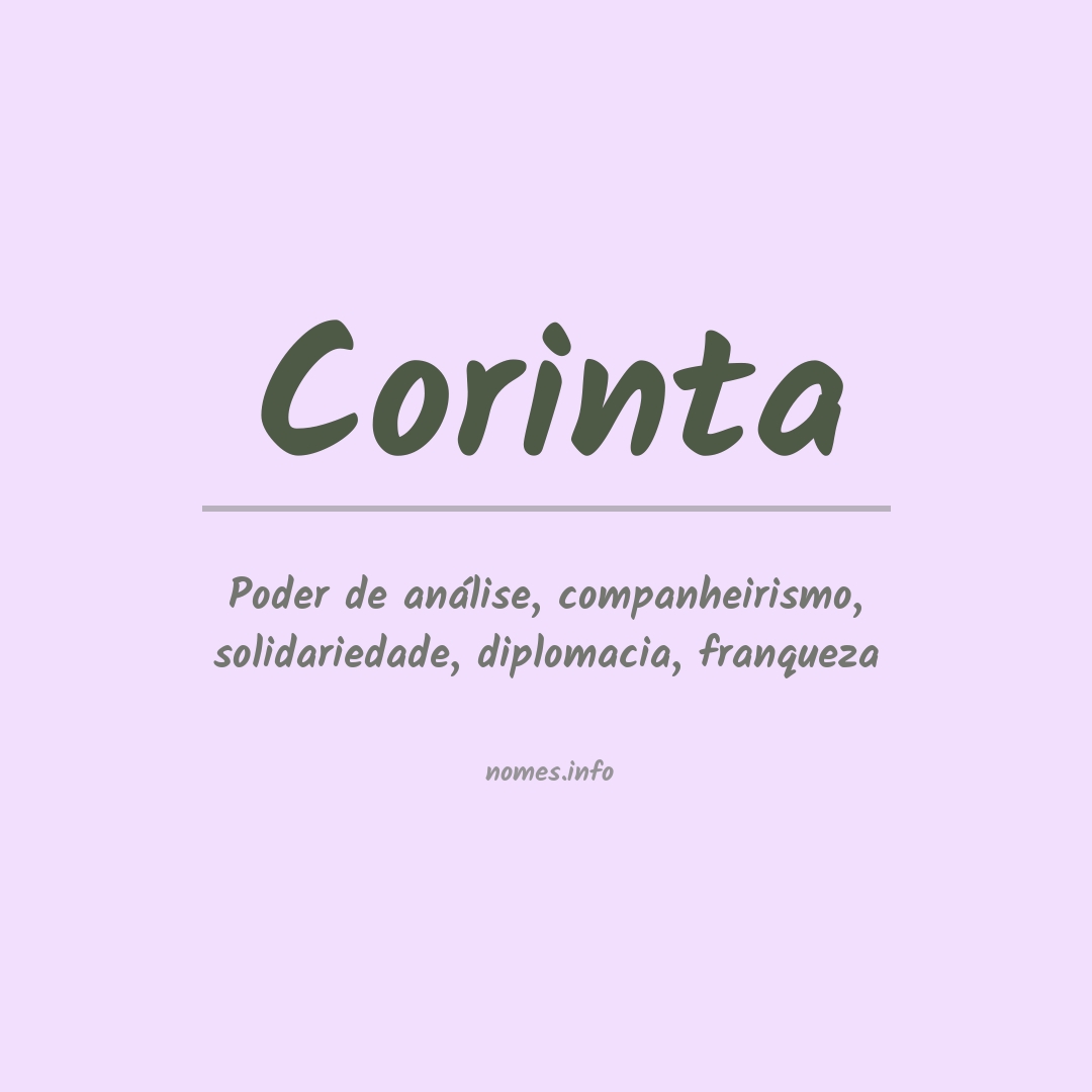 Significado do nome Corinta