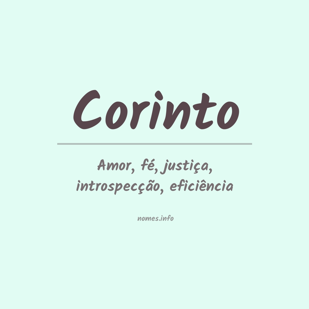 Significado do nome Corinto