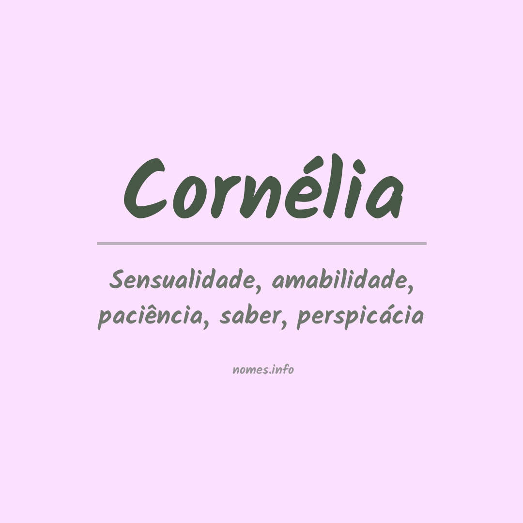 Significado do nome Cornélia