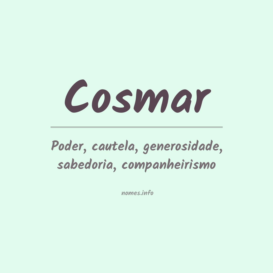 Significado do nome Cosmar