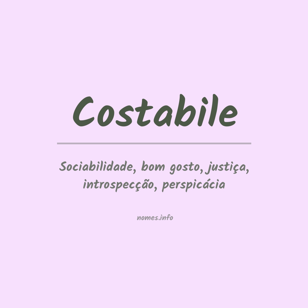 Significado do nome Costabile