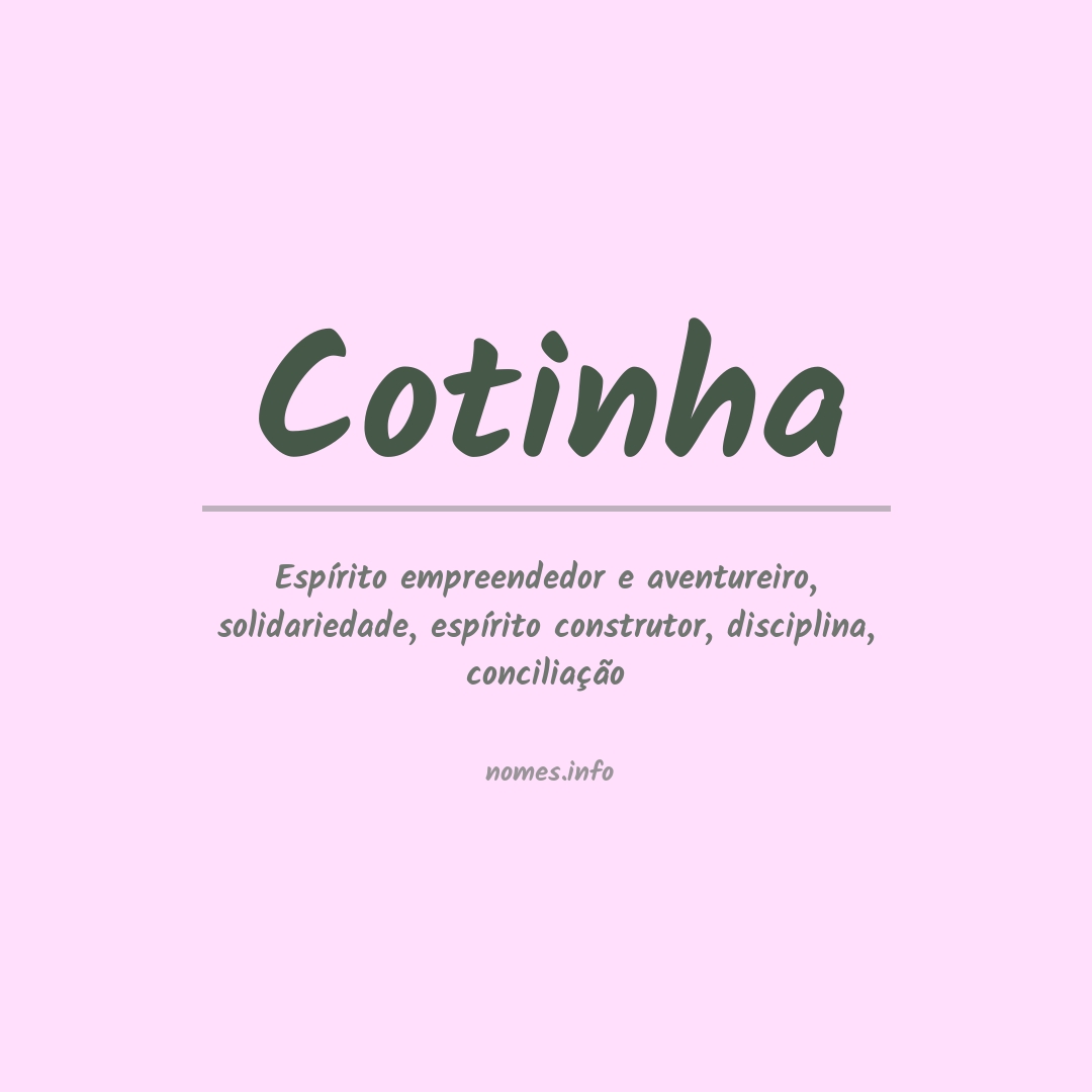 Significado do nome Cotinha