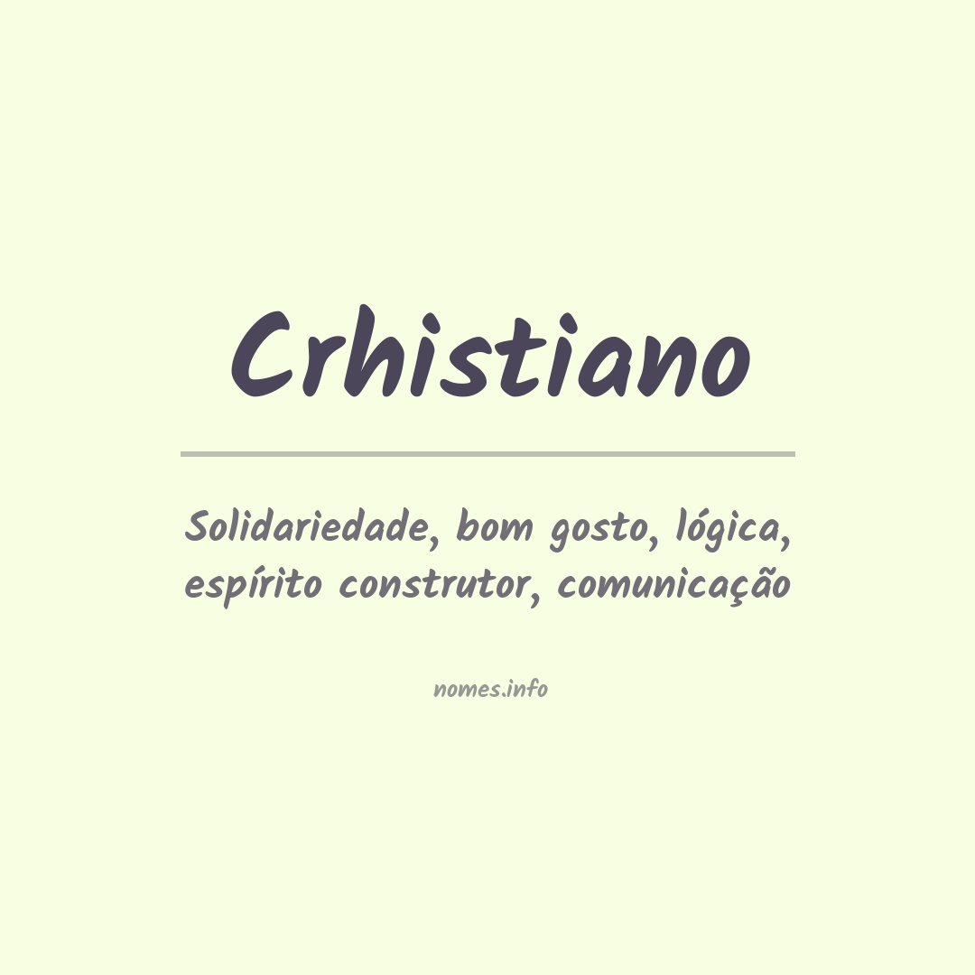 Significado do nome Crhistiano