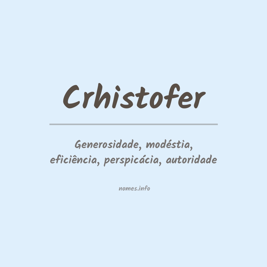 Significado do nome Crhistofer