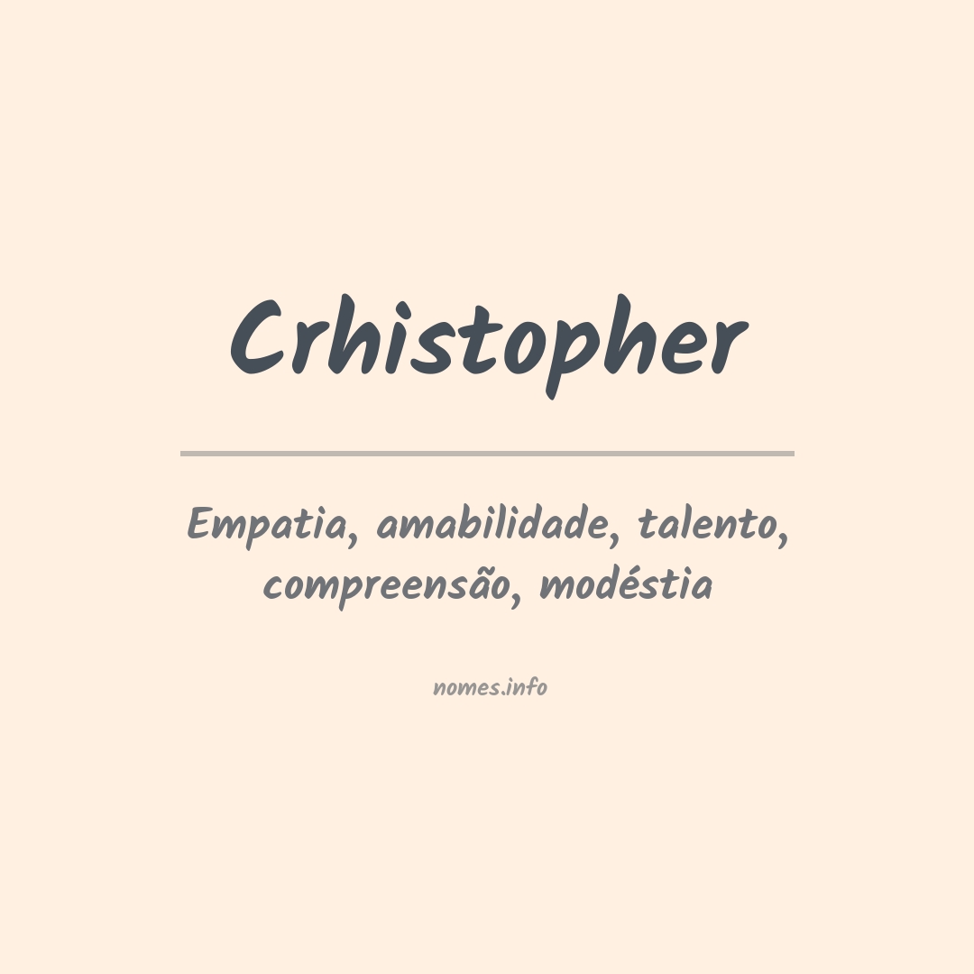 Significado do nome Crhistopher