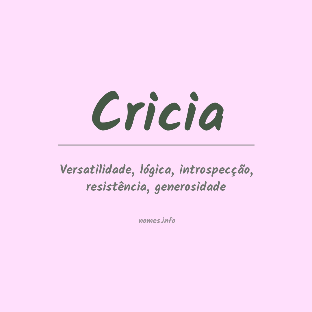 Significado do nome Cricia