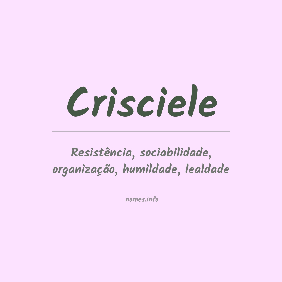 Significado do nome Crisciele